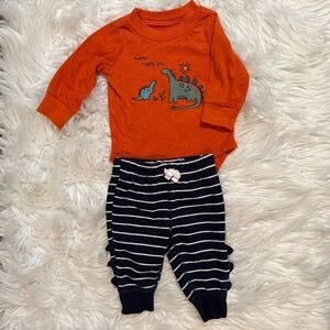 Carter’s Baby Boy Dinosaur Outfit 2pc Set 3M Long Sleeve